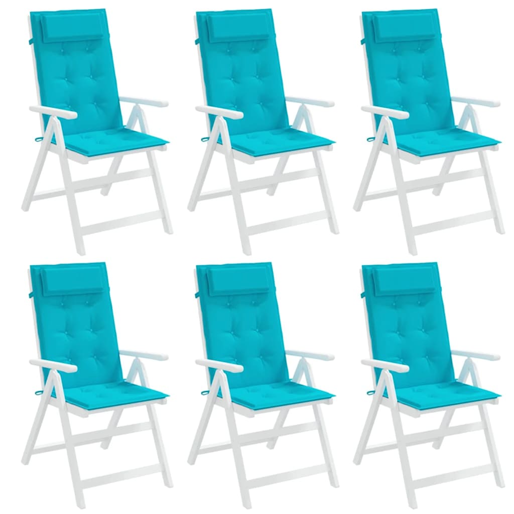 Stoelkussens 6 st hoge rug oxford stof turquoise is nu te koop bij PeponiXL, paradijselijk wonen!