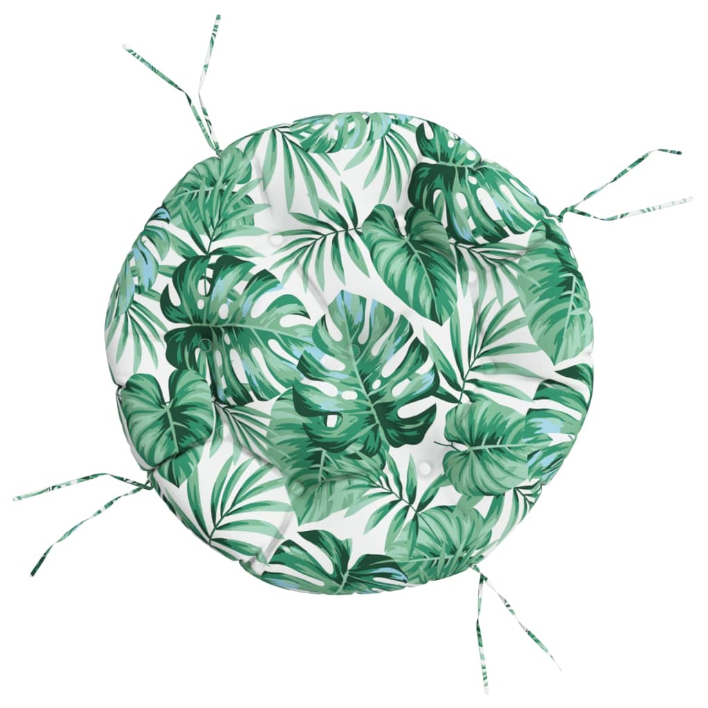 Zitkussen rond bladpatroon Ø 60x11 cm oxford stof is nu te koop bij PeponiXL, paradijselijk wonen!
