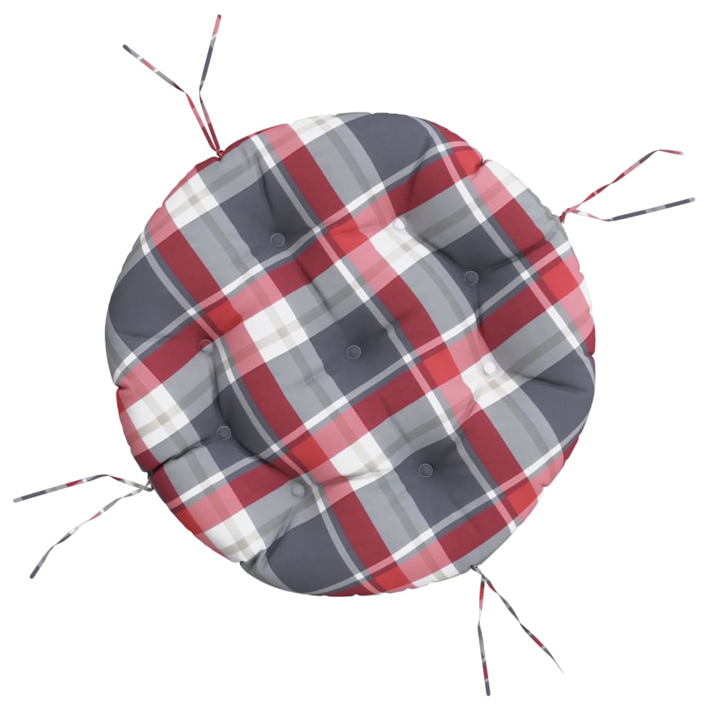 Zitkussen rond ruitpatroon Ø 60x11 cm oxford stof rood is nu te koop bij PeponiXL, paradijselijk wonen!
