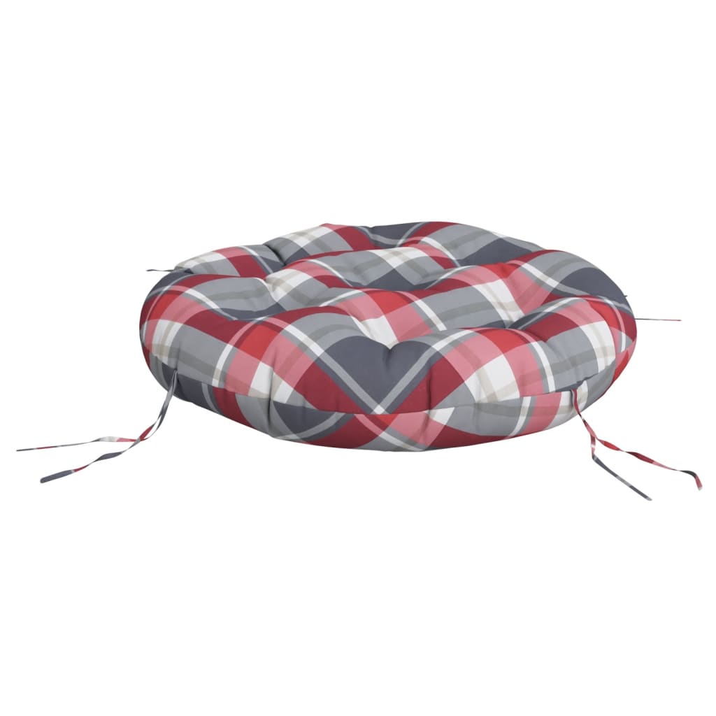 Zitkussen rond ruitpatroon Ø 60x11 cm oxford stof rood is nu te koop bij PeponiXL, paradijselijk wonen!