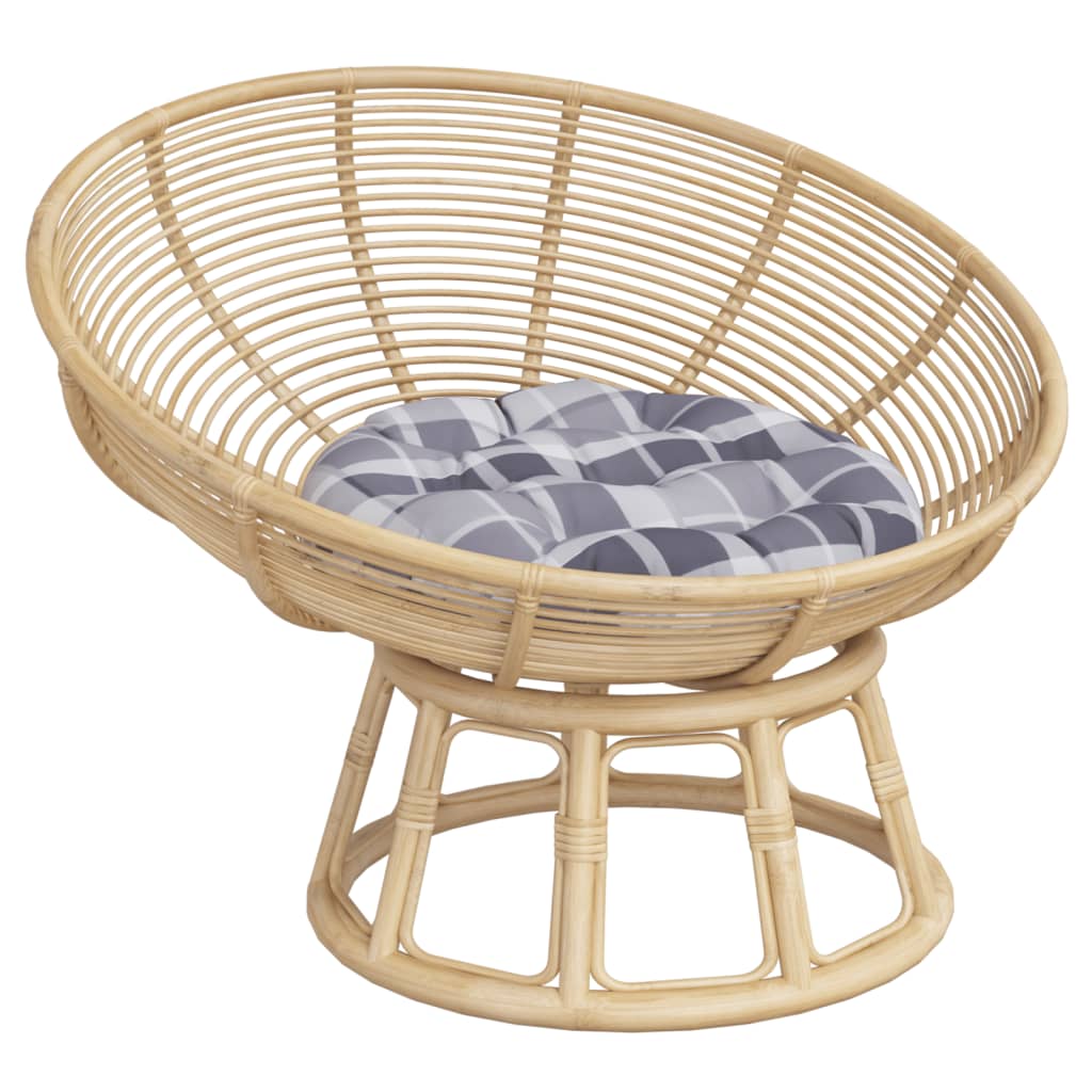 Zitkussen rond ruitpatroon Ø 60x11 cm oxford stof grijs is nu te koop bij PeponiXL, paradijselijk wonen!