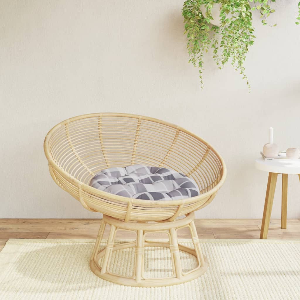Zitkussen rond ruitpatroon Ø 60x11 cm oxford stof grijs is nu te koop bij PeponiXL, paradijselijk wonen!