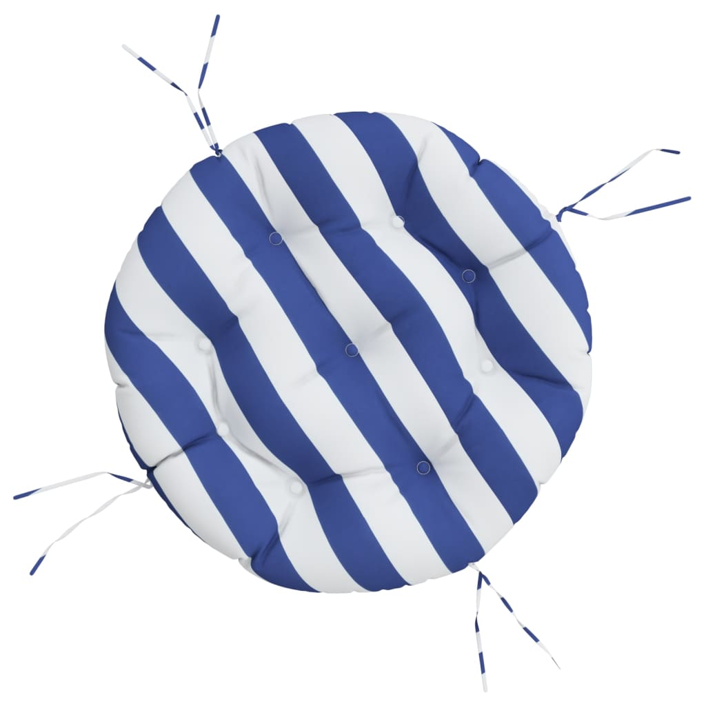 Zitkussen rond gestreept Ø 60x11 cm oxford stof blauw wit is nu te koop bij PeponiXL, paradijselijk wonen!