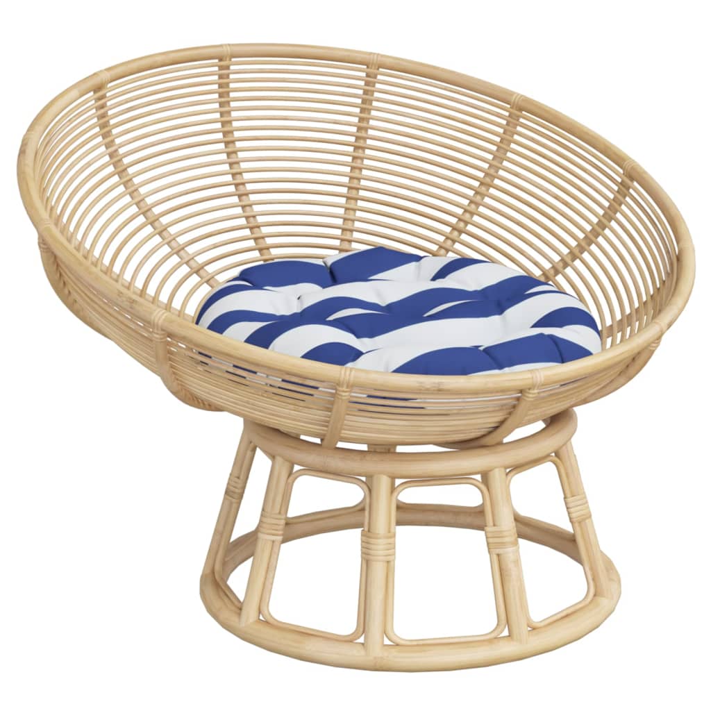 Zitkussen rond gestreept Ø 60x11 cm oxford stof blauw wit is nu te koop bij PeponiXL, paradijselijk wonen!