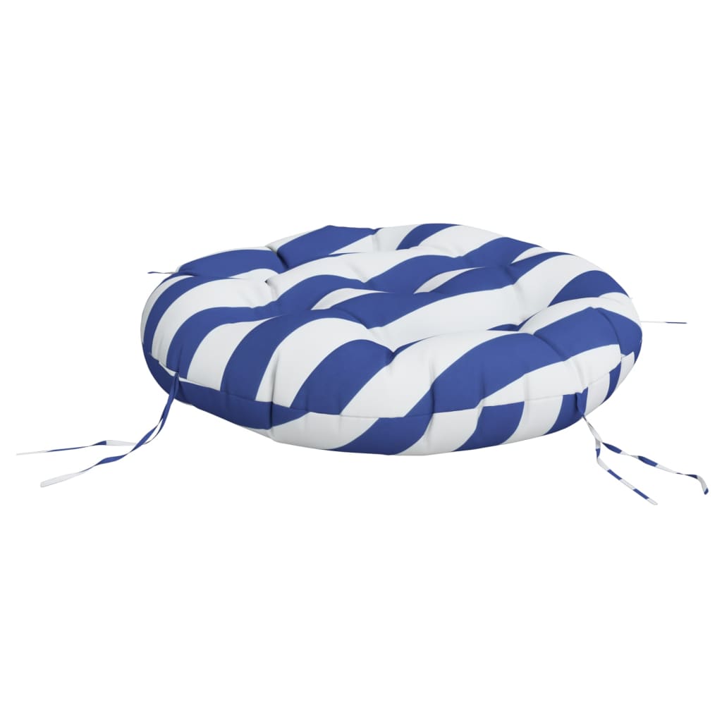 Zitkussen rond gestreept Ø 60x11 cm oxford stof blauw wit is nu te koop bij PeponiXL, paradijselijk wonen!