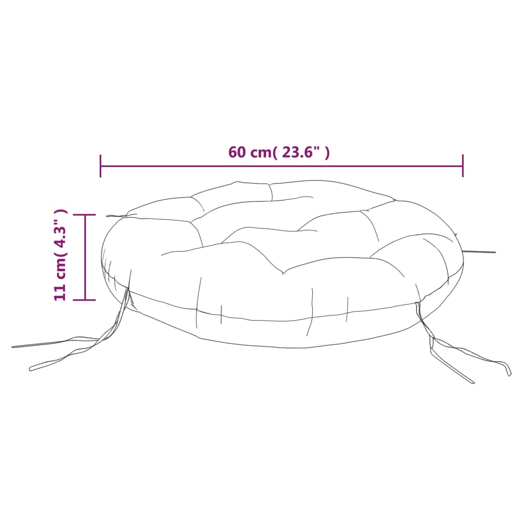 Zitkussen rond gestreept Ø 60x11 cm oxford stof blauw wit is nu te koop bij PeponiXL, paradijselijk wonen!