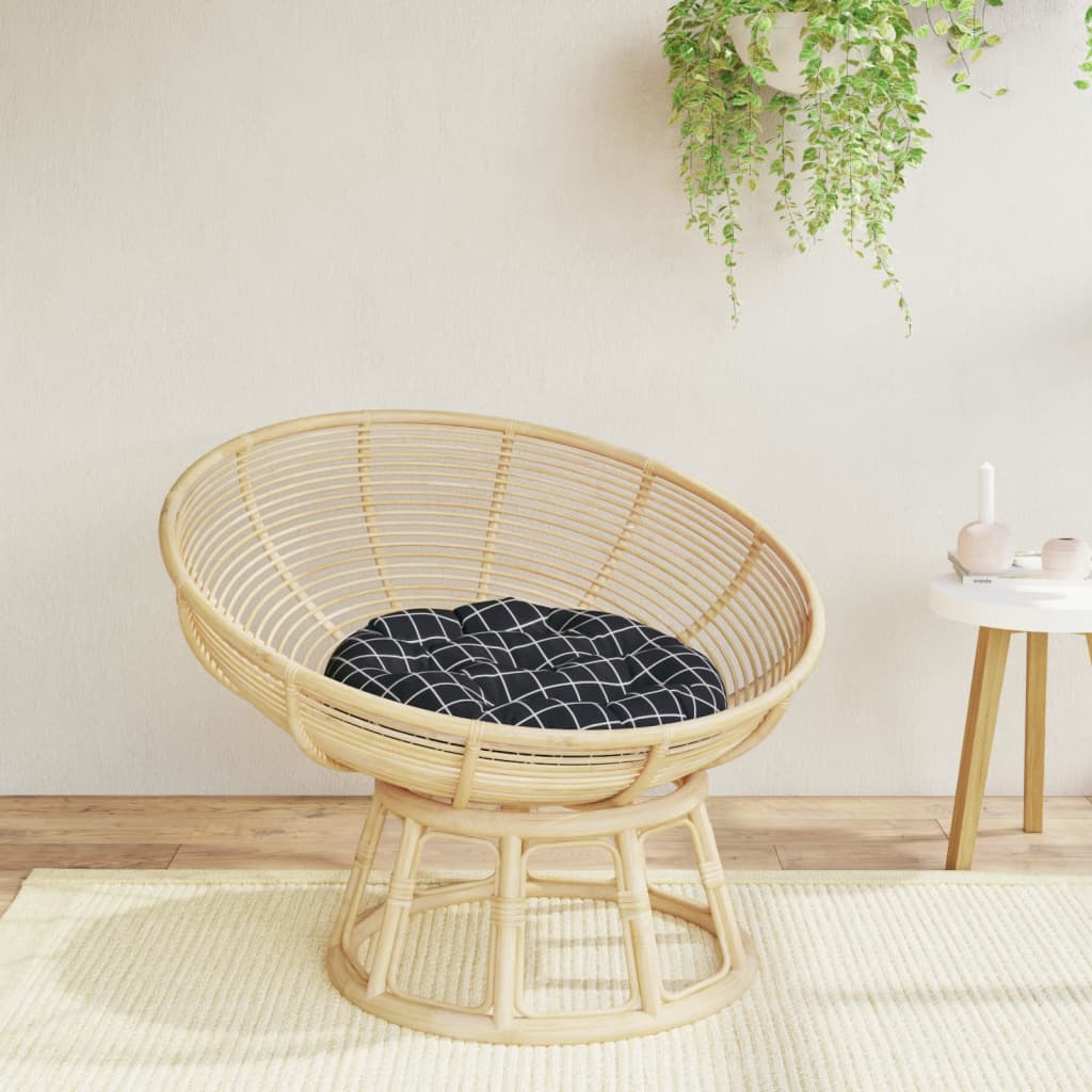 Zitkussen rond ruitpatroon Ø 60x11 cm oxford stof zwart is nu te koop bij PeponiXL, paradijselijk wonen!