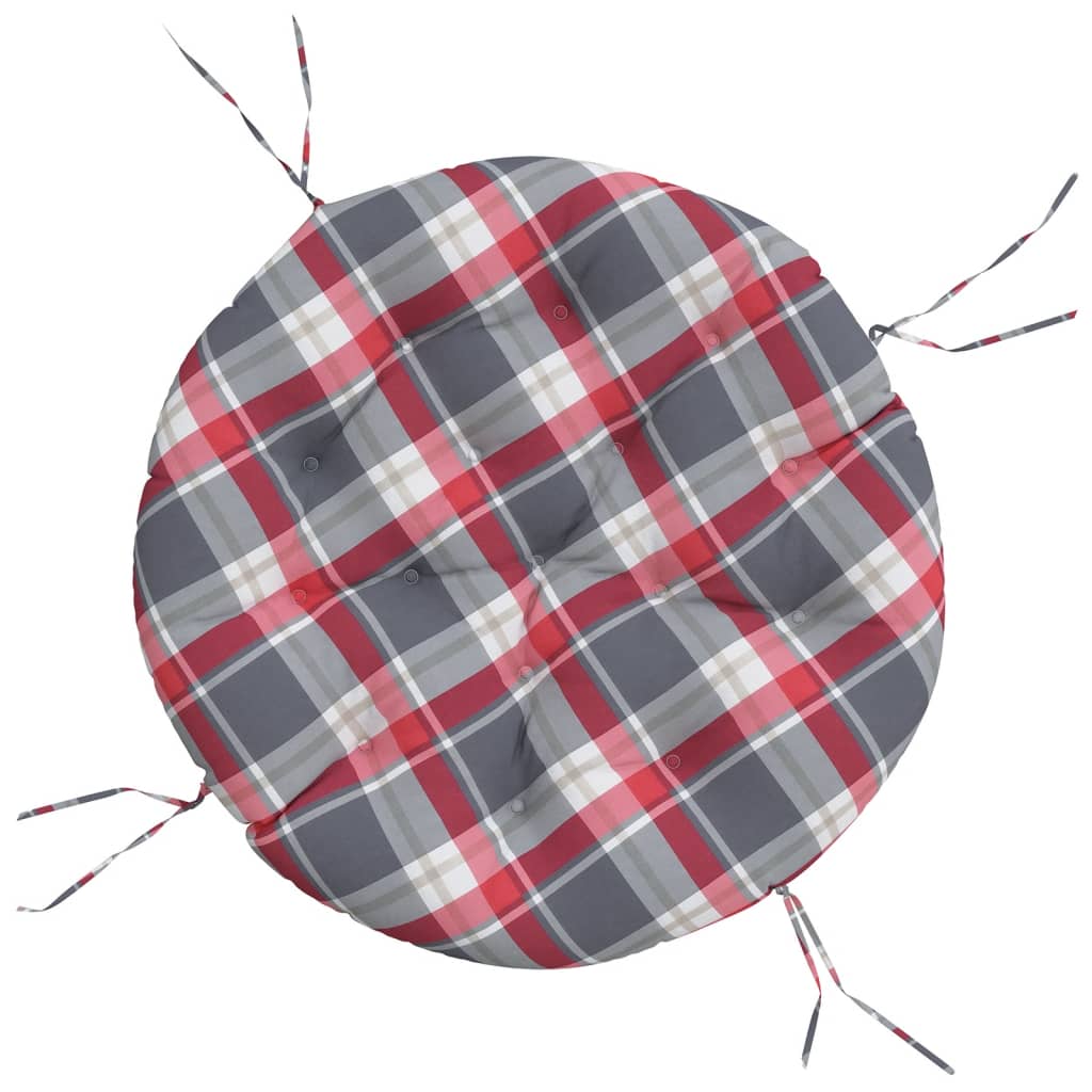 Zitkussen rond ruitpatroon Ø 100x11 cm oxford stof rood is nu te koop bij PeponiXL, paradijselijk wonen!