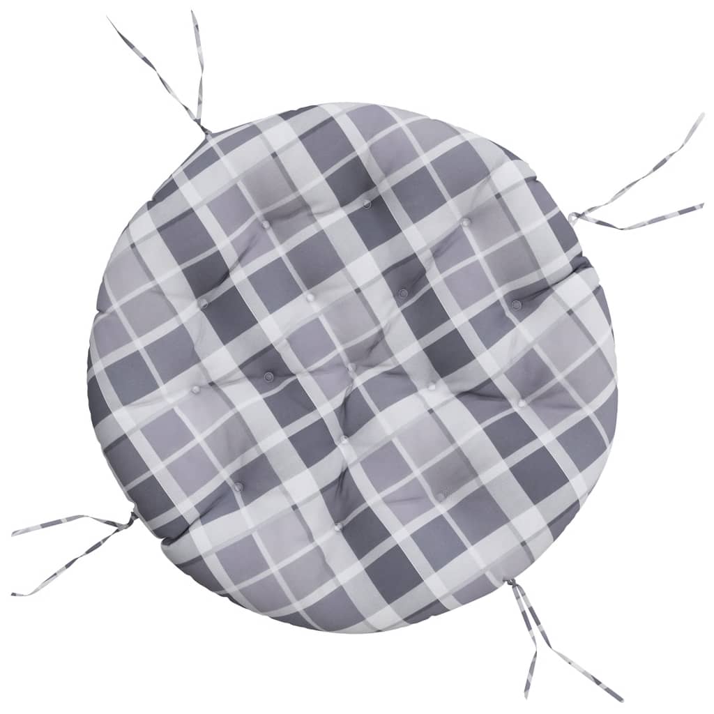 Zitkussen rond ruitpatroon Ø 100x11 cm oxford stof grijs is nu te koop bij PeponiXL, paradijselijk wonen!