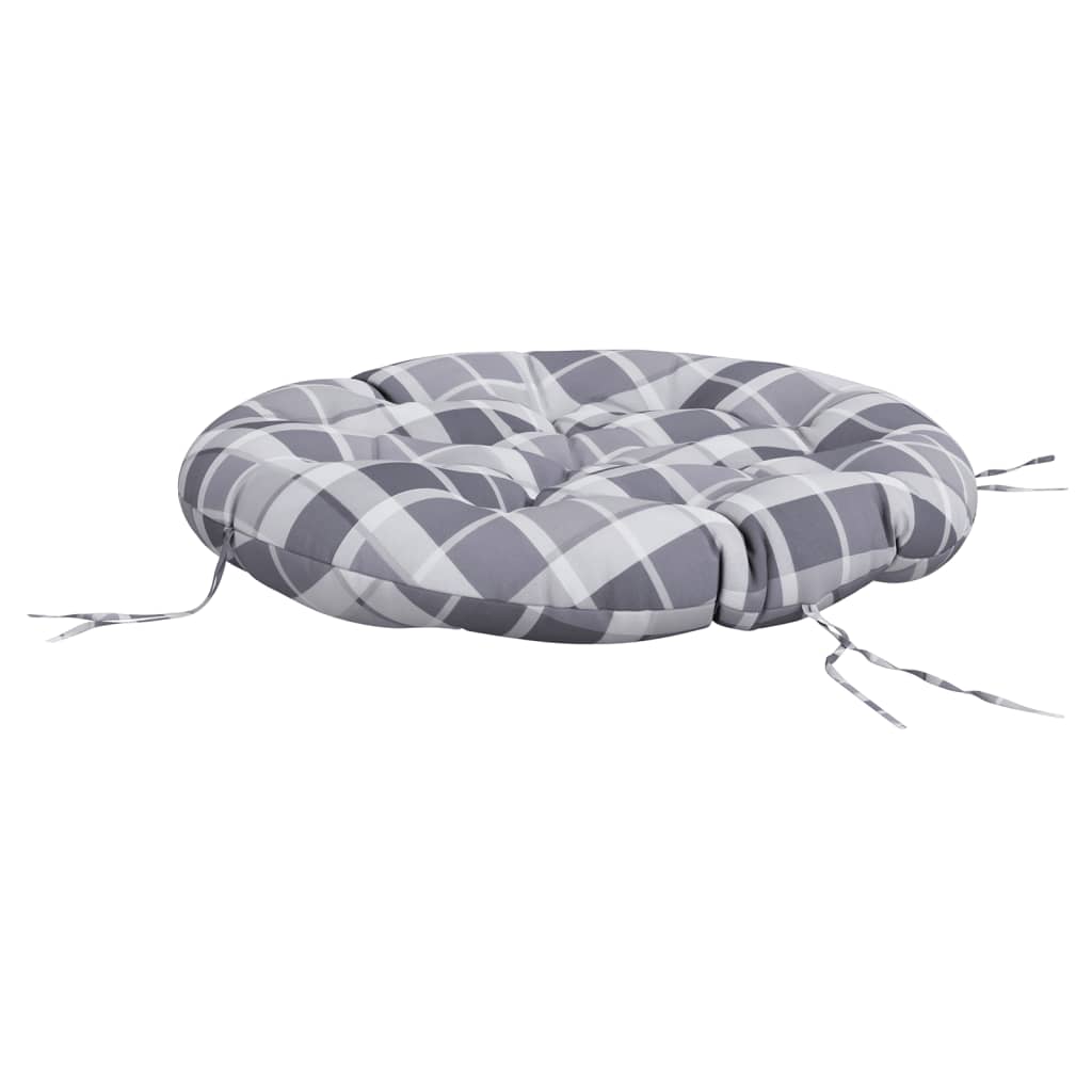 Zitkussen rond ruitpatroon Ø 100x11 cm oxford stof grijs is nu te koop bij PeponiXL, paradijselijk wonen!
