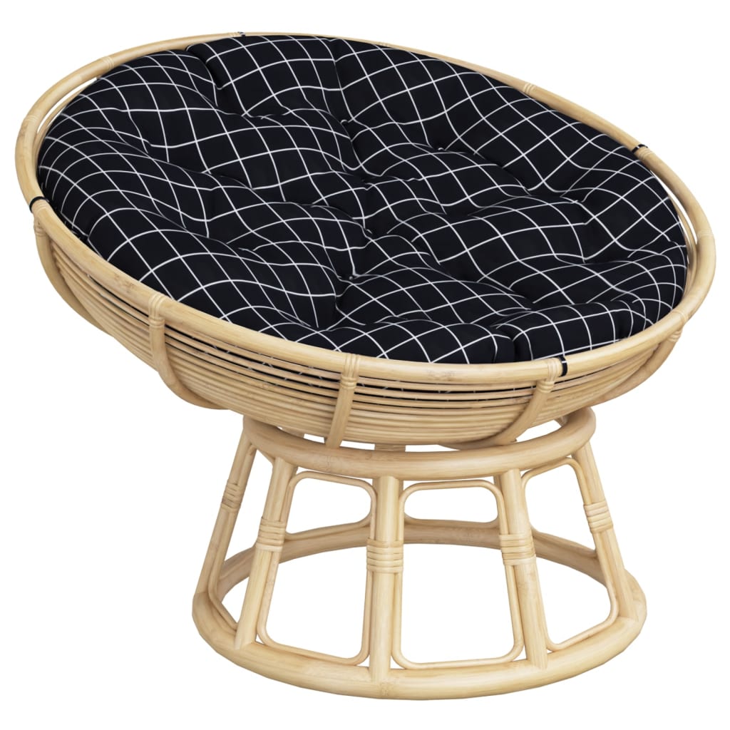 Zitkussen rond ruitpatroon Ø 100x11 cm oxford stof zwart is nu te koop bij PeponiXL, paradijselijk wonen!