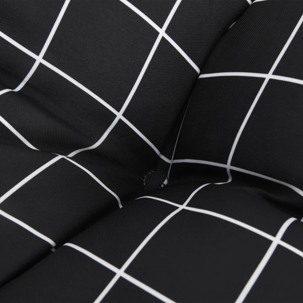 Zitkussen rond ruitpatroon Ø 100x11 cm oxford stof zwart is nu te koop bij PeponiXL, paradijselijk wonen!