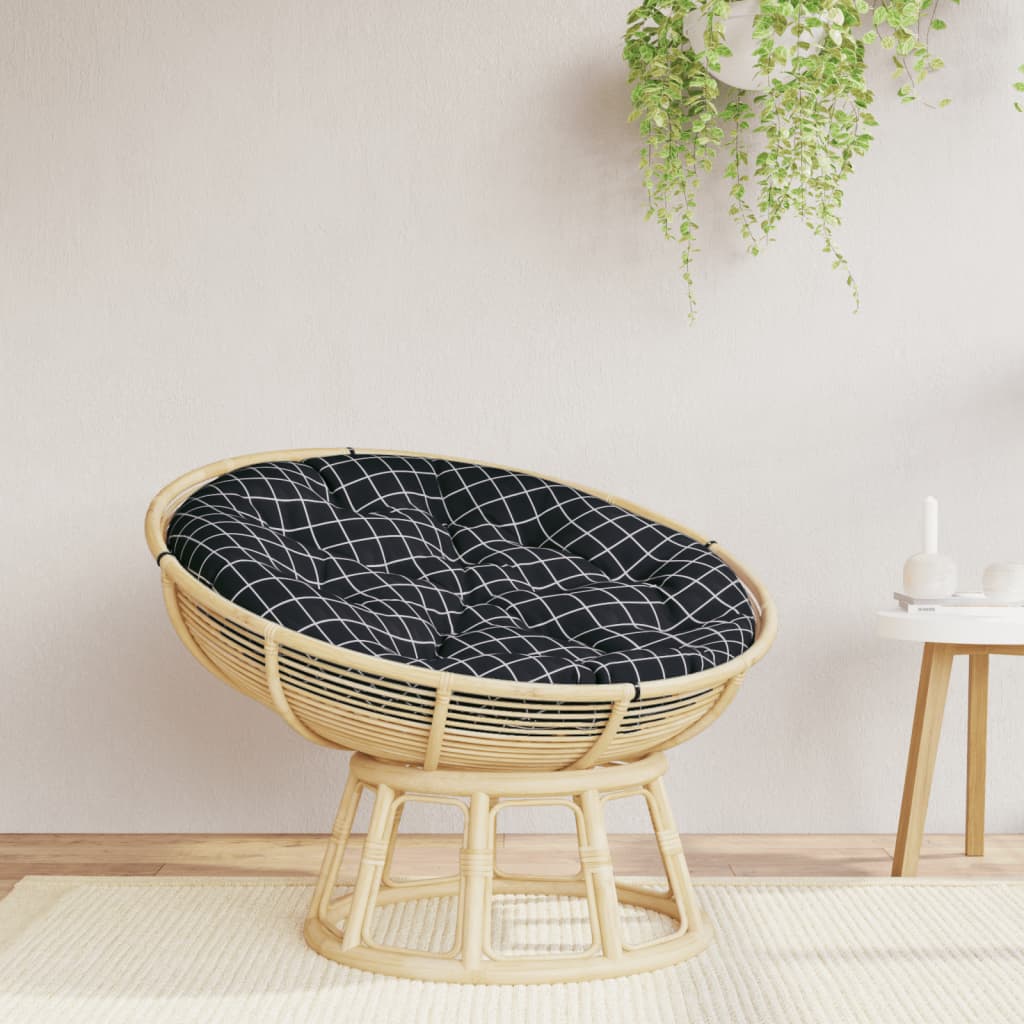 Zitkussen rond ruitpatroon Ø 100x11 cm oxford stof zwart is nu te koop bij PeponiXL, paradijselijk wonen!
