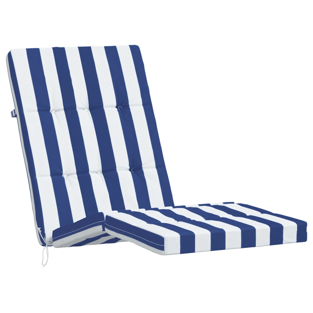 Terrasstoelkussens 2 st gestreept oxford stof wit en blauw is nu te koop bij PeponiXL, paradijselijk wonen!