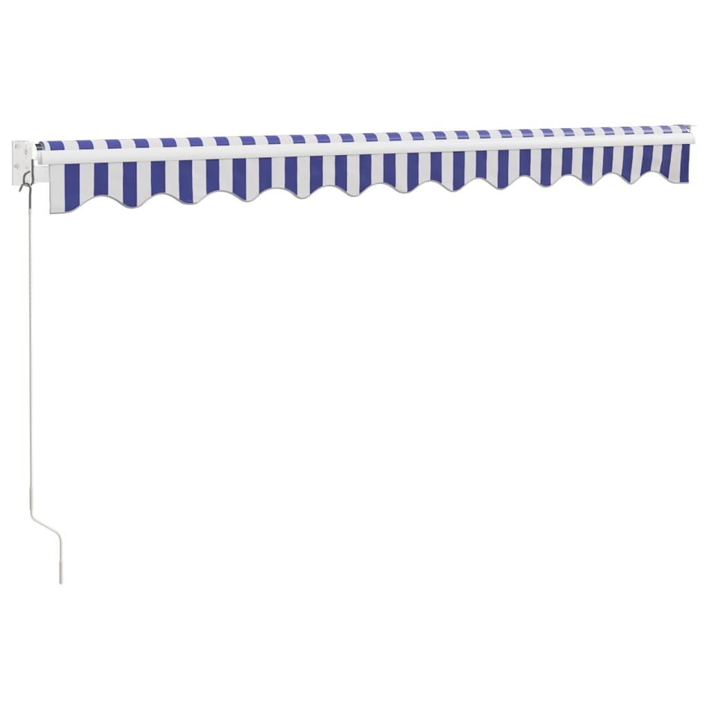 Luifel uittrekbaar 3x2,5 m stof en aluminium blauw en wit is nu te koop bij PeponiXL, paradijselijk wonen!