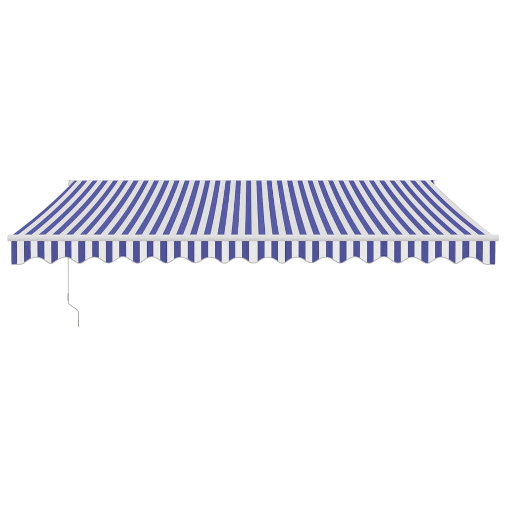 Luifel uittrekbaar 4x3 m stof en aluminium blauw en wit is nu te koop bij PeponiXL, paradijselijk wonen!