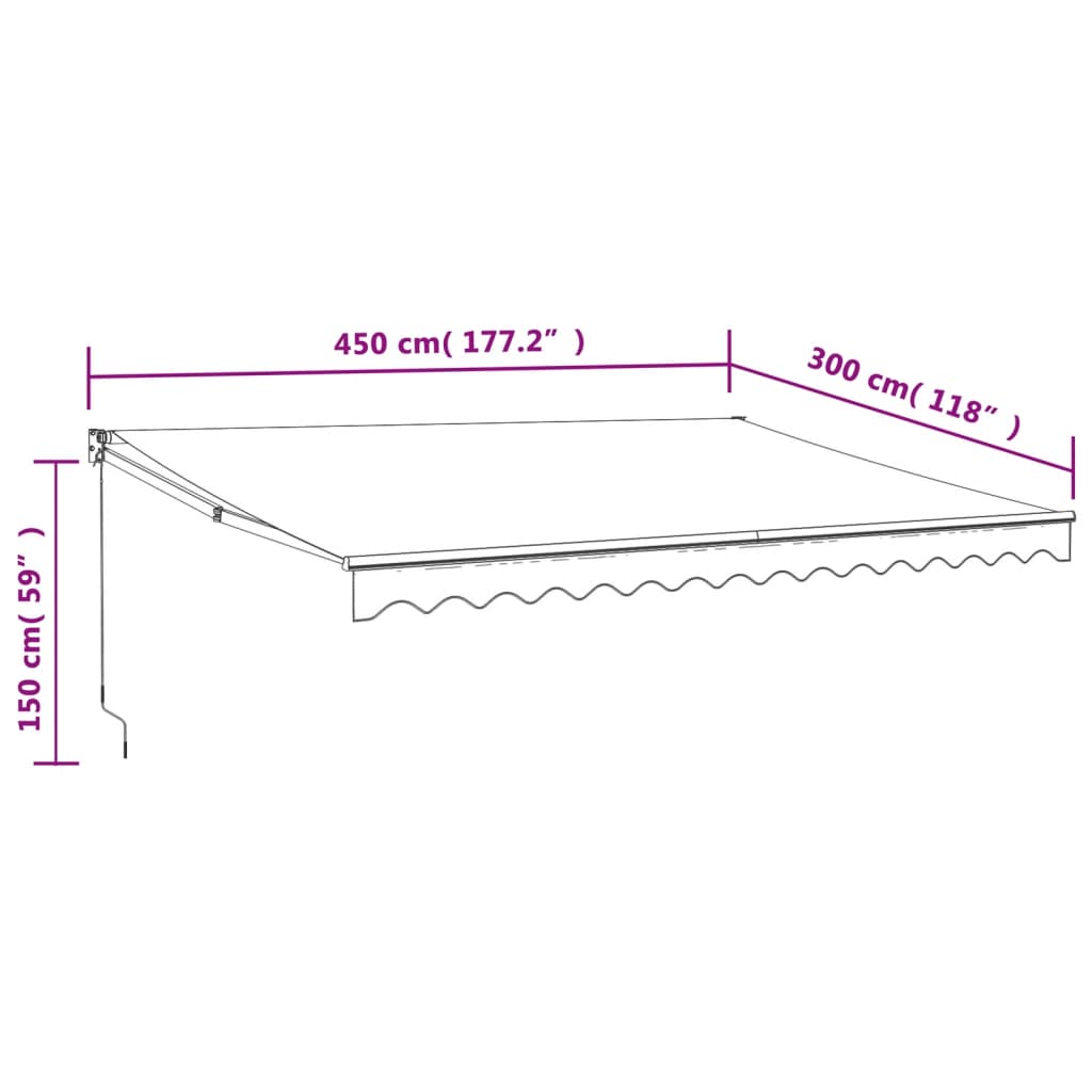 Luifel uittrekbaar 4,5x3 m stof en aluminium crèmekleurig is nu te koop bij PeponiXL, paradijselijk wonen!