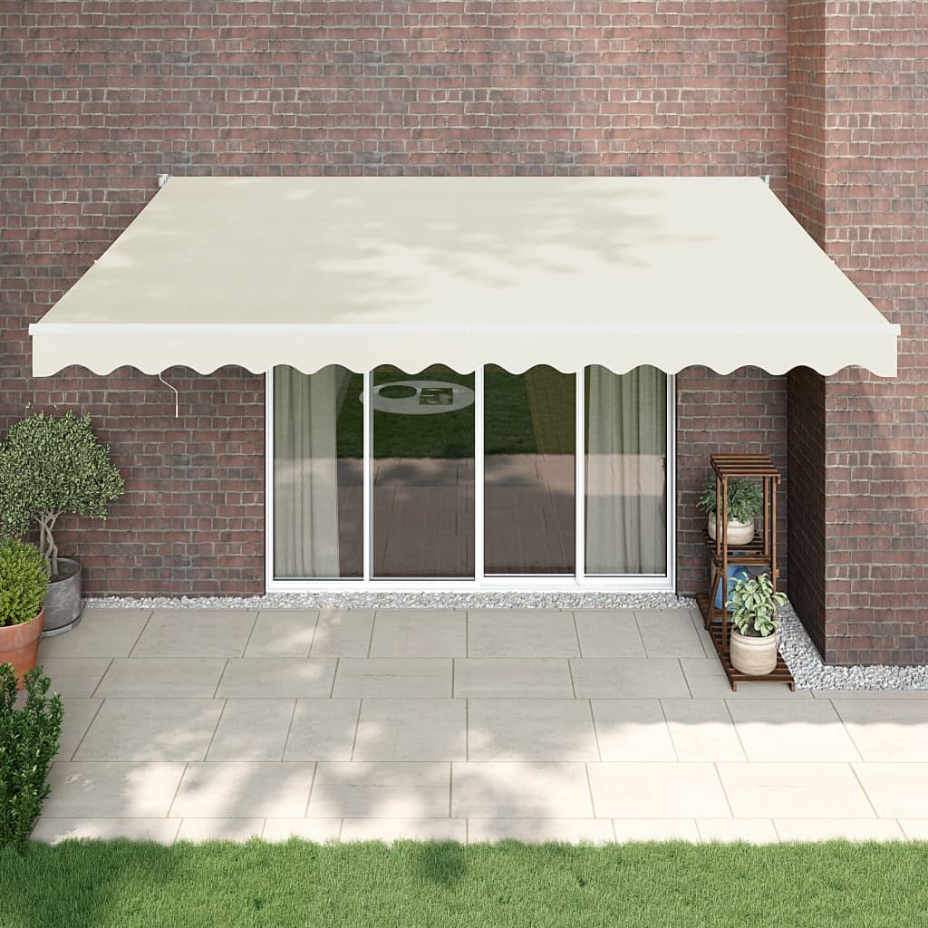 Luifel uittrekbaar 4,5x3 m stof en aluminium crèmekleurig is nu te koop bij PeponiXL, paradijselijk wonen!