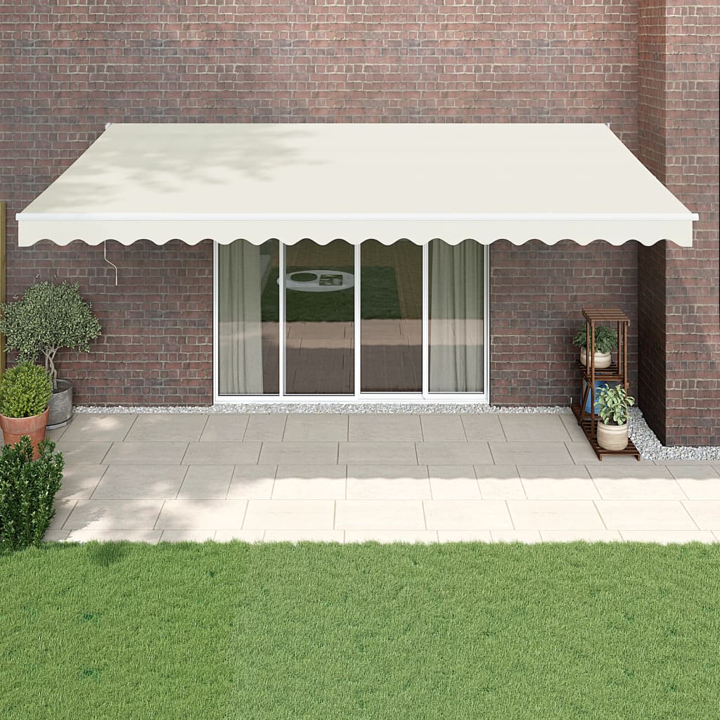 Luifel uittrekbaar 5x3 m stof en aluminium crèmekleurig is nu te koop bij PeponiXL, paradijselijk wonen!
