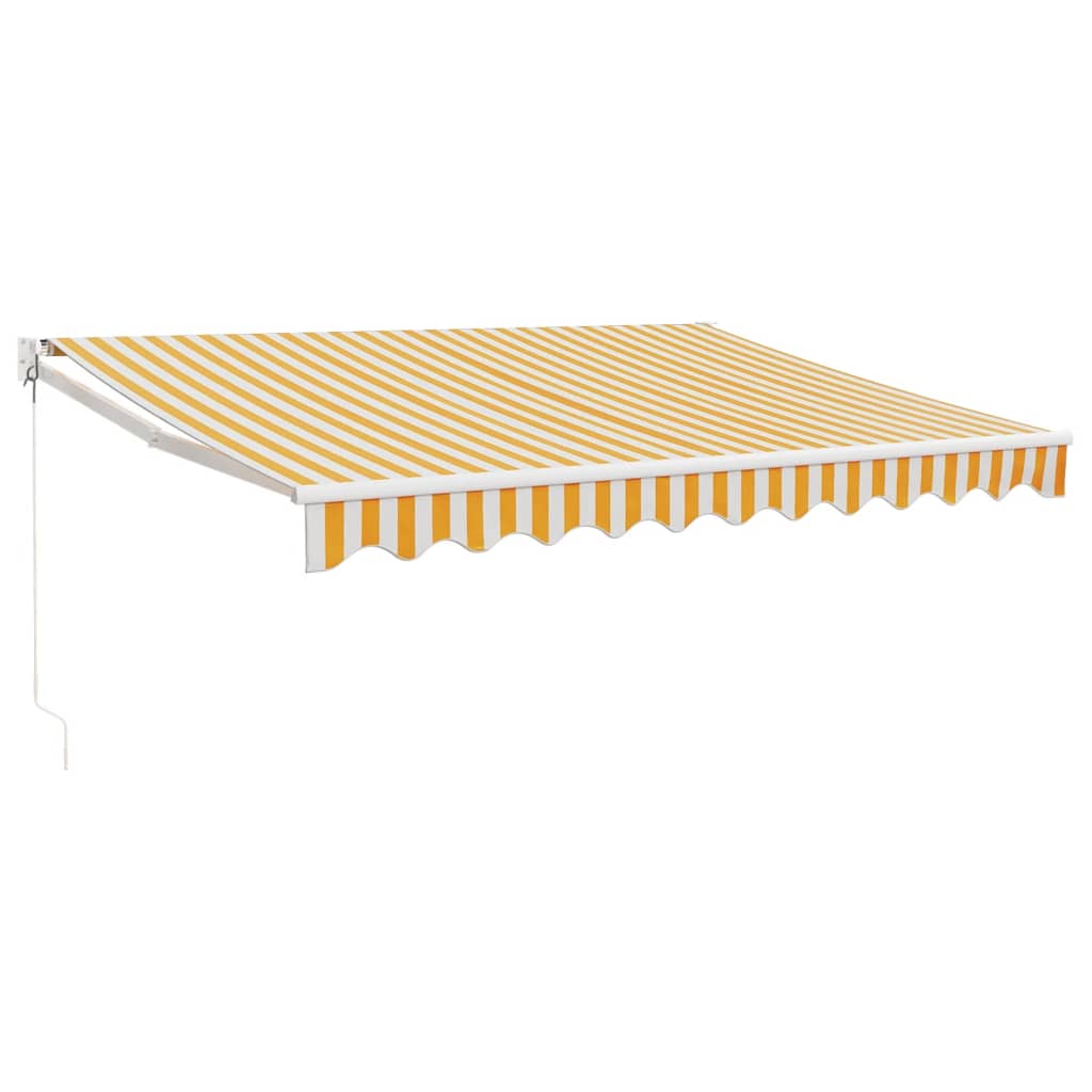 Luifel uittrekbaar 3,5x2,5 m stof en aluminium geel en wit is nu te koop bij PeponiXL, paradijselijk wonen!