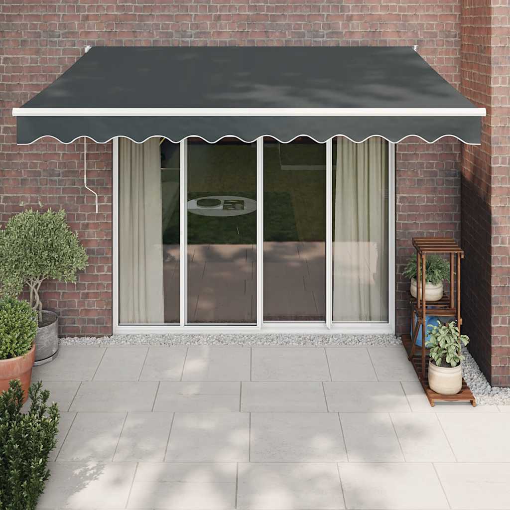 Luifel uittrekbaar 3,5x2,5 m stof en aluminium antracietkleurig is nu te koop bij PeponiXL, paradijselijk wonen!