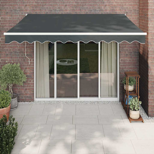 Luifel uittrekbaar 3,5x2,5 m stof en aluminium antracietkleurig is nu te koop bij PeponiXL, paradijselijk wonen!