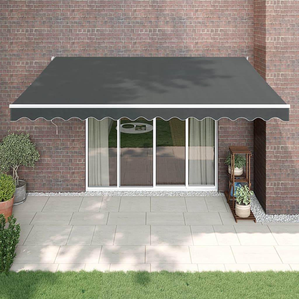 Luifel uittrekbaar 4x3 m stof en aluminium antracietkleurig is nu te koop bij PeponiXL, paradijselijk wonen!