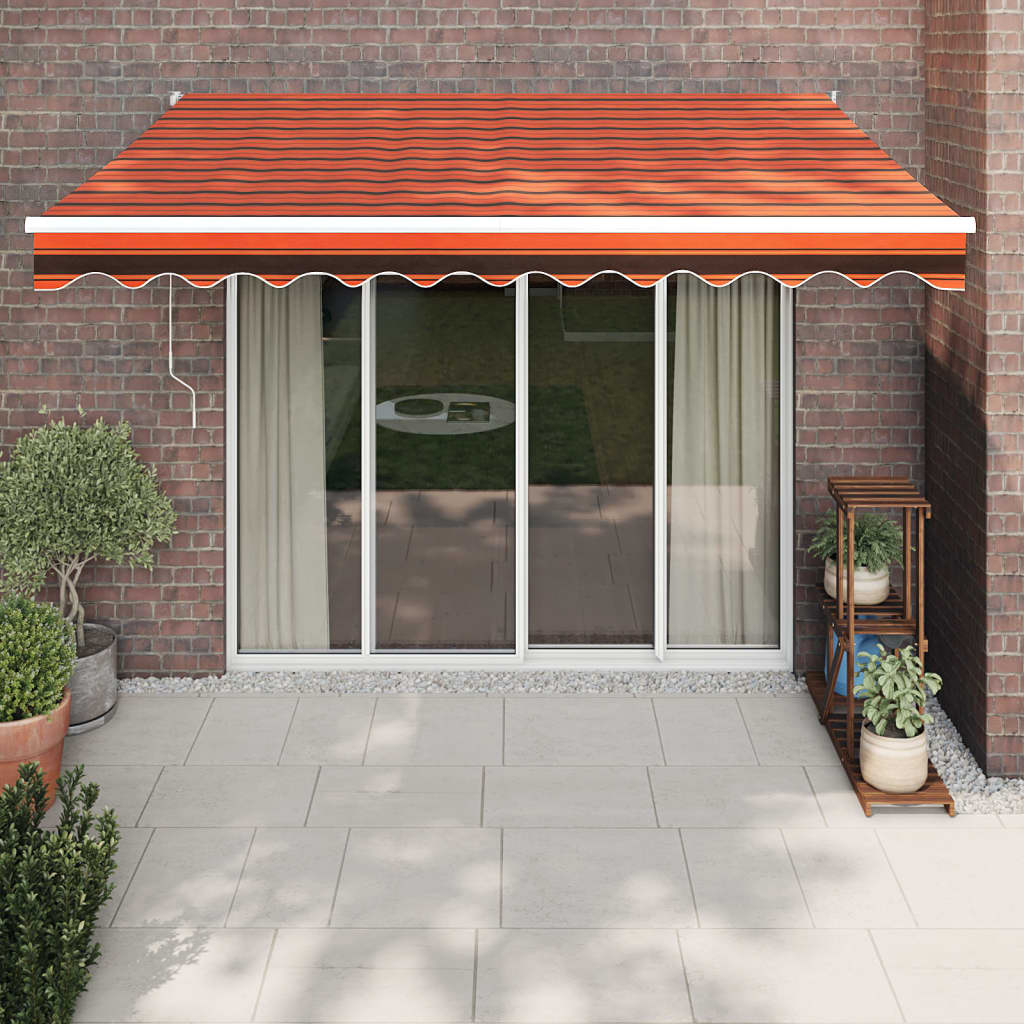 Luifel uittrekbaar 3,5x2,5 m stof en aluminium oranje en bruin is nu te koop bij PeponiXL, paradijselijk wonen!