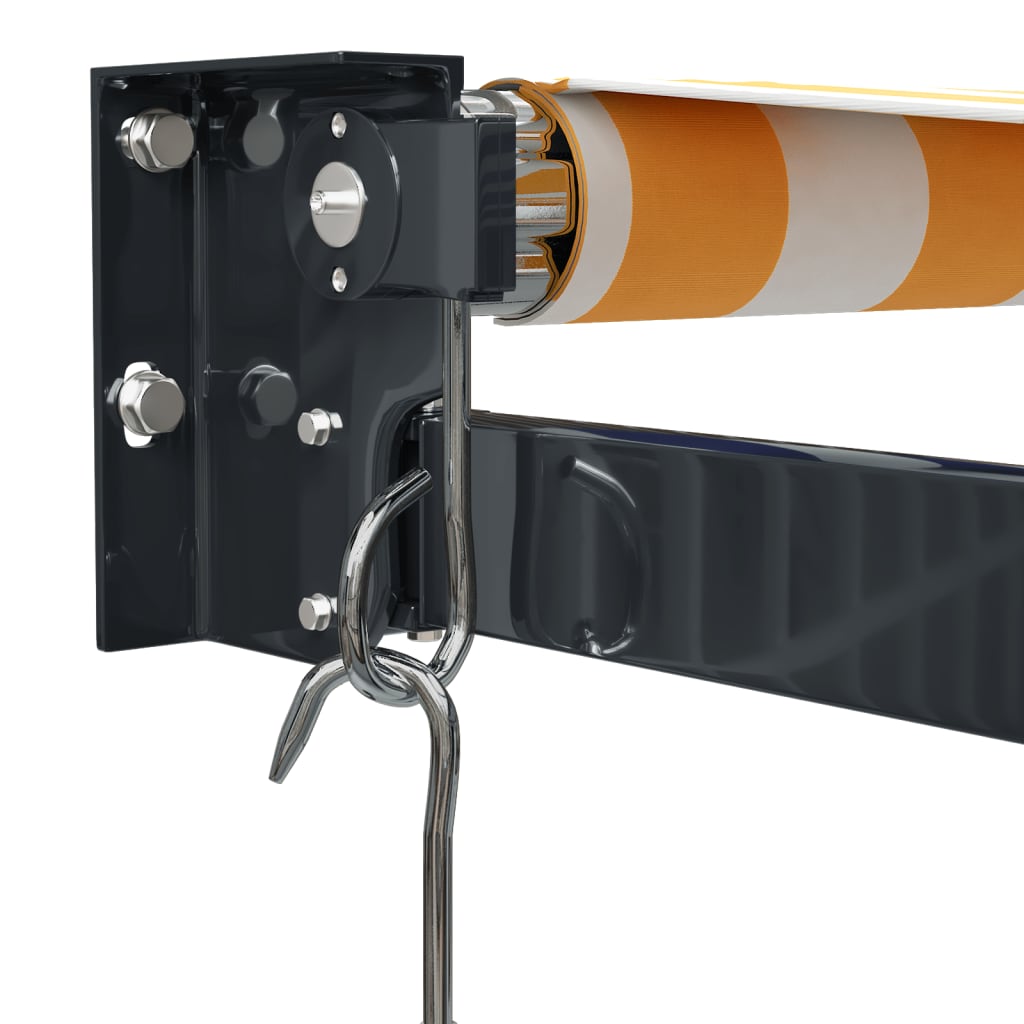 Luifel uittrekbaar 5x3 m stof en aluminium geel en wit is nu te koop bij PeponiXL, paradijselijk wonen!