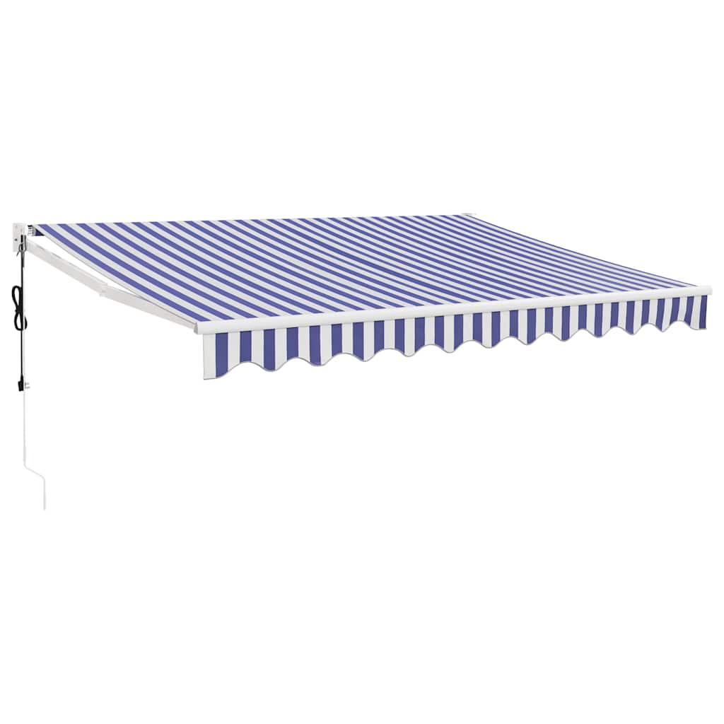 Luifel automatisch uitschuifbaar 3x2,5 m blauw en wit is nu te koop bij PeponiXL, paradijselijk wonen!