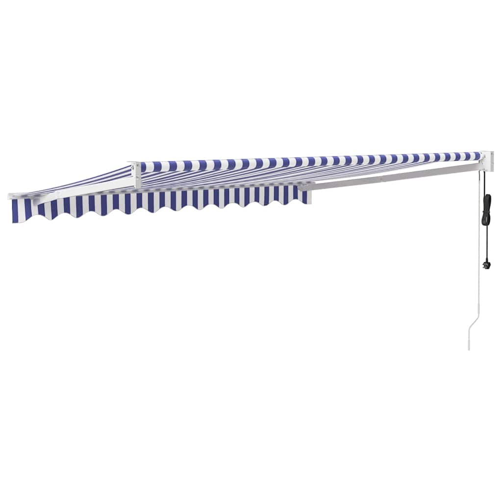 Luifel automatisch uitschuifbaar 3x2,5 m blauw en wit is nu te koop bij PeponiXL, paradijselijk wonen!