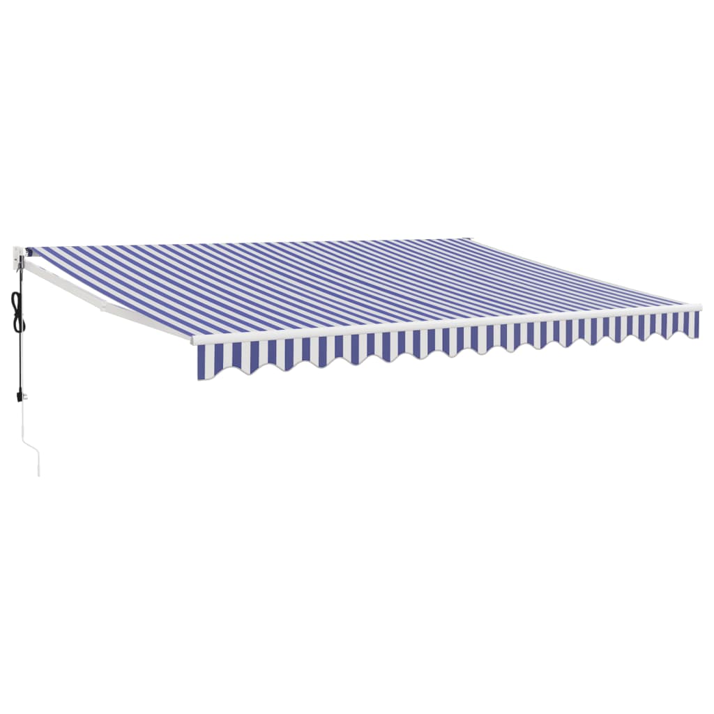 Luifel automatisch uitschuifbaar 4x3 m blauw en wit is nu te koop bij PeponiXL, paradijselijk wonen!