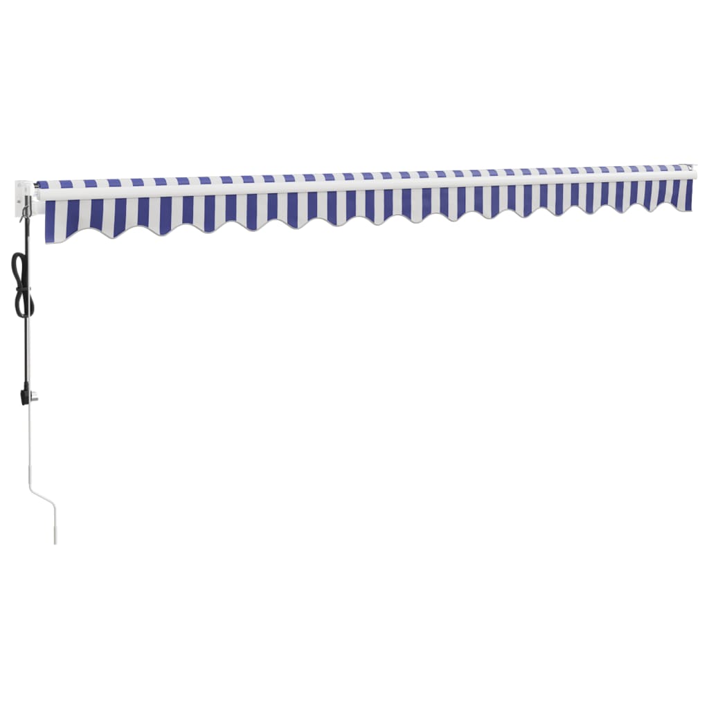 Luifel automatisch uitschuifbaar 4x3 m blauw en wit is nu te koop bij PeponiXL, paradijselijk wonen!