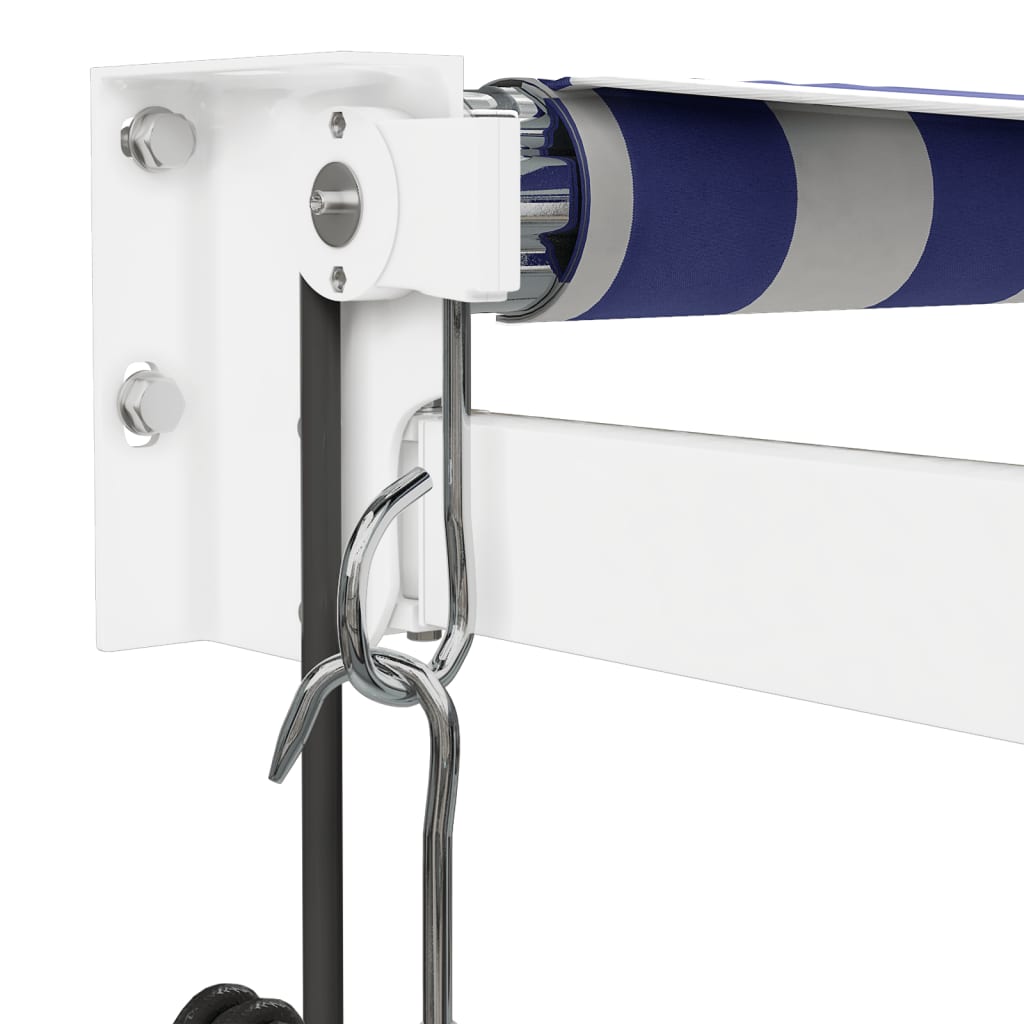 Luifel automatisch uitschuifbaar 4x3 m blauw en wit is nu te koop bij PeponiXL, paradijselijk wonen!