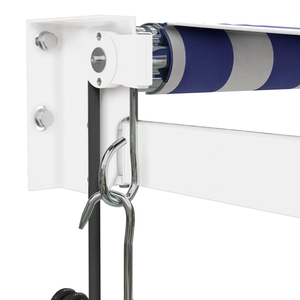 Luifel automatisch uitschuifbaar 4,5x3 m blauw en wit is nu te koop bij PeponiXL, paradijselijk wonen!