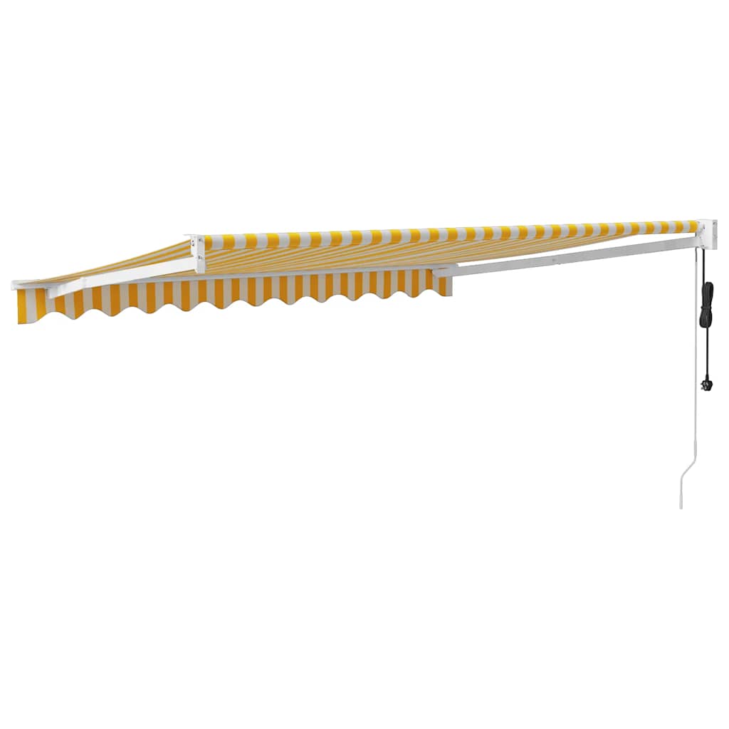 Luifel automatisch uitschuifbaar 3x2,5 m geel en wit is nu te koop bij PeponiXL, paradijselijk wonen!