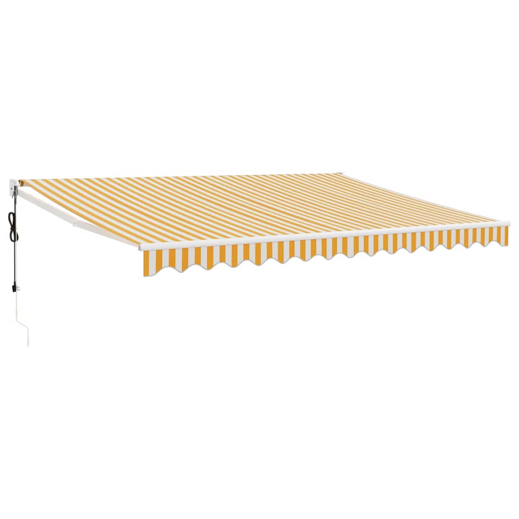 Luifel automatisch uitschuifbaar 4,5x3 m geel en wit is nu te koop bij PeponiXL, paradijselijk wonen!