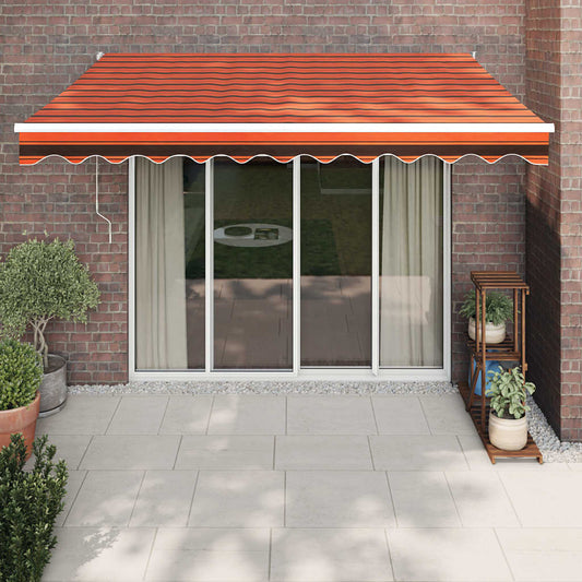 Luifel automatisch uitschuifbaar 3x2,5 m oranje en bruin is nu te koop bij PeponiXL, paradijselijk wonen!