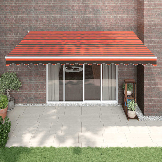 Luifel automatisch uitschuifbaar 4,5x3 m oranje en bruin is nu te koop bij PeponiXL, paradijselijk wonen!
