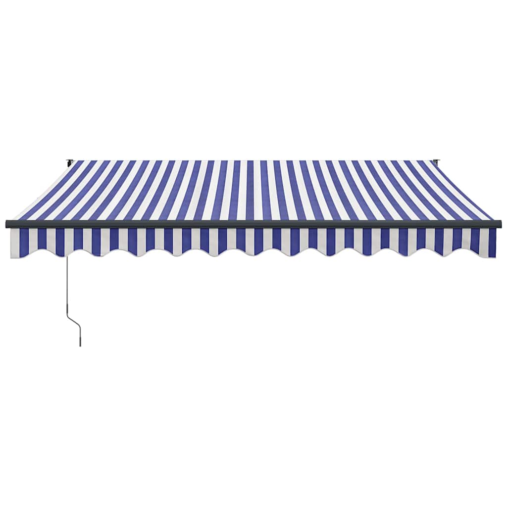 Luifel elektrisch uitschuifbaar 3,5x2,5 m blauw en wit is nu te koop bij PeponiXL, paradijselijk wonen!