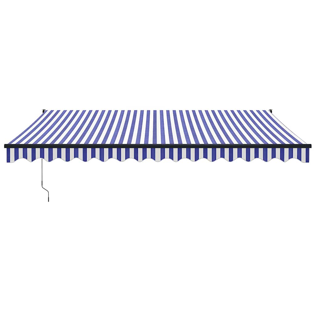 Luifel automatisch uitschuifbaar 4x3 m blauw en wit is nu te koop bij PeponiXL, paradijselijk wonen!
