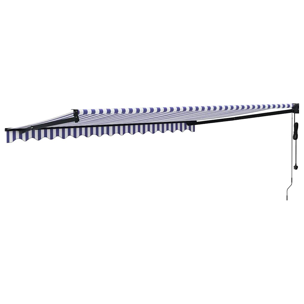 Luifel automatisch uitschuifbaar 4x3 m blauw en wit is nu te koop bij PeponiXL, paradijselijk wonen!