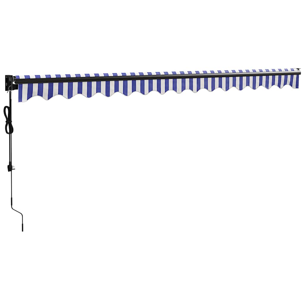 Luifel automatisch uitschuifbaar 4x3 m blauw en wit is nu te koop bij PeponiXL, paradijselijk wonen!