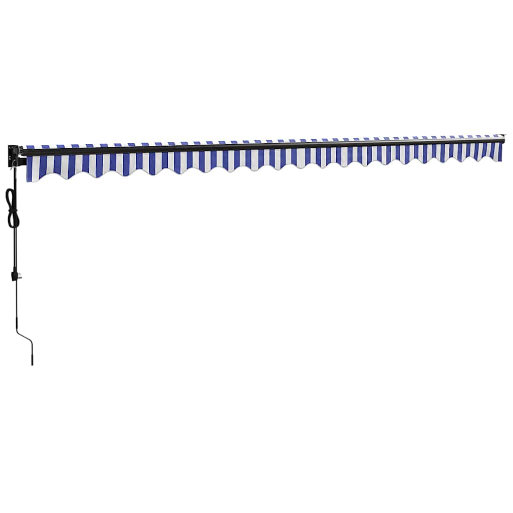 Luifel automatisch uitschuifbaar 5x3 m blauw en wit is nu te koop bij PeponiXL, paradijselijk wonen!