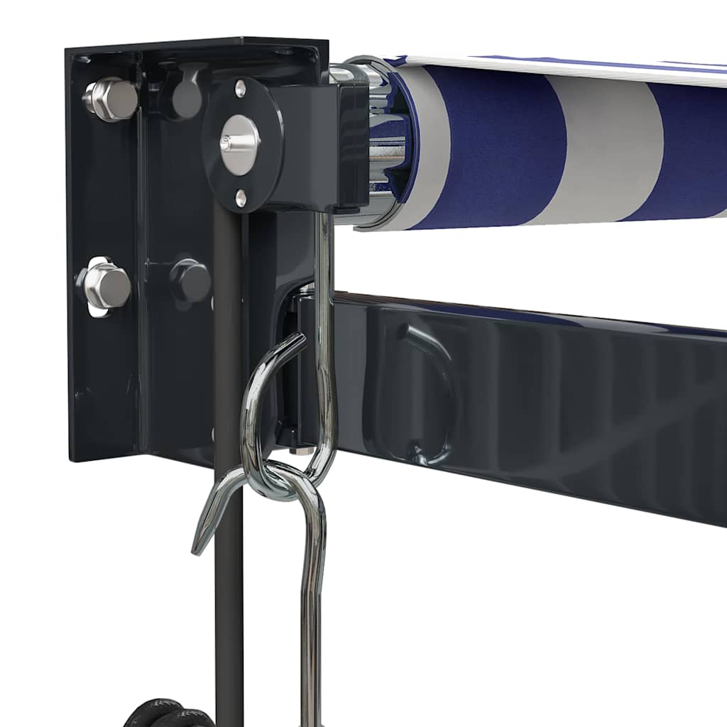 Luifel automatisch uitschuifbaar 5x3 m blauw en wit is nu te koop bij PeponiXL, paradijselijk wonen!