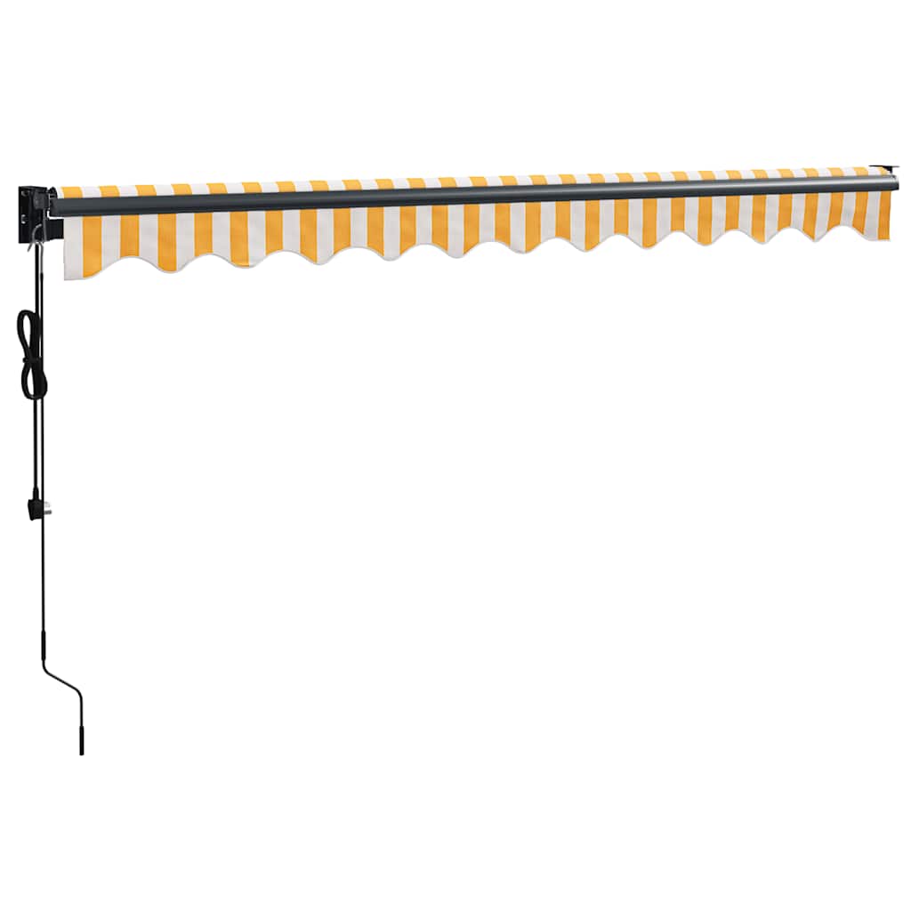 Luifel elektrisch uitschuifbaar 3,5x2,5 m geel en wit is nu te koop bij PeponiXL, paradijselijk wonen!