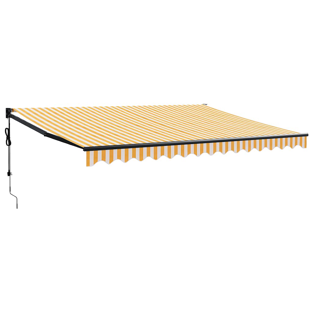 Luifel automatisch uitschuifbaar 4x3 m geel en wit is nu te koop bij PeponiXL, paradijselijk wonen!