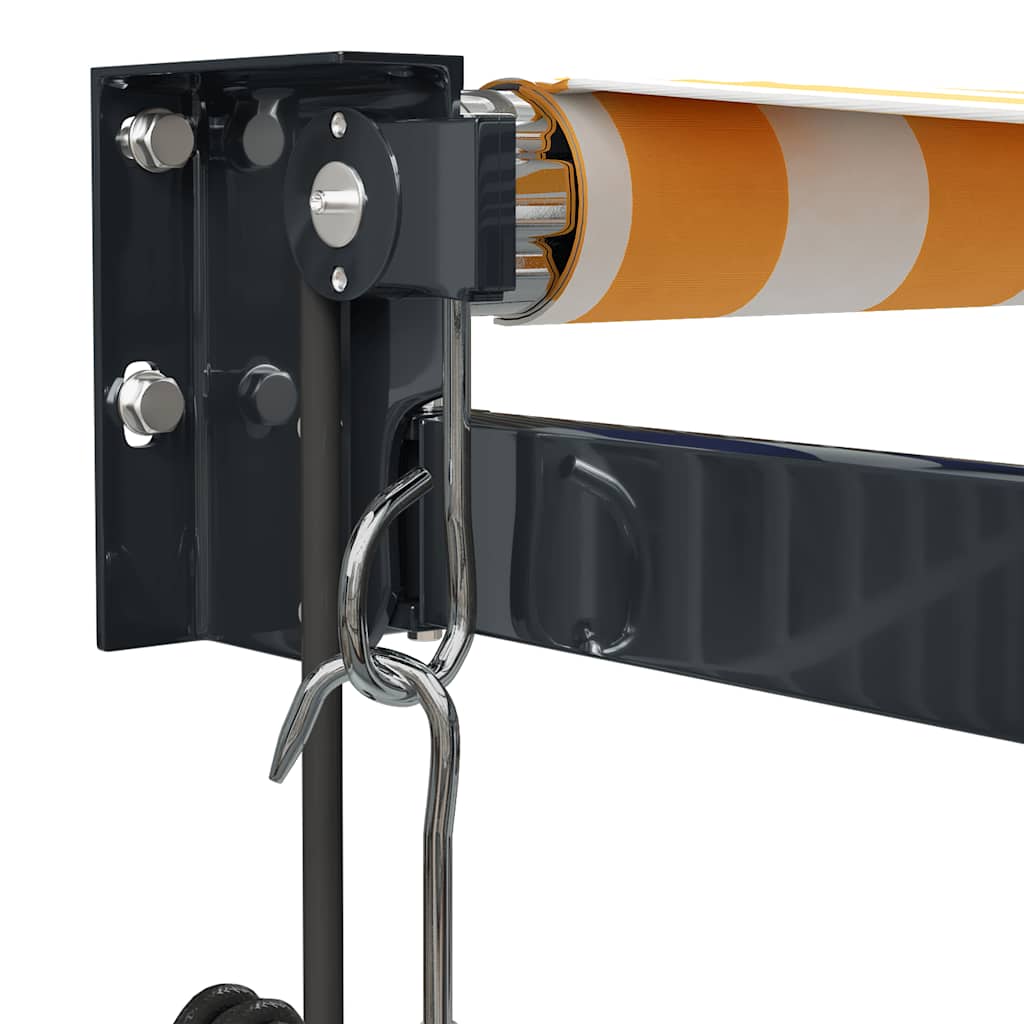 Luifel automatisch uitschuifbaar 4x3 m geel en wit is nu te koop bij PeponiXL, paradijselijk wonen!