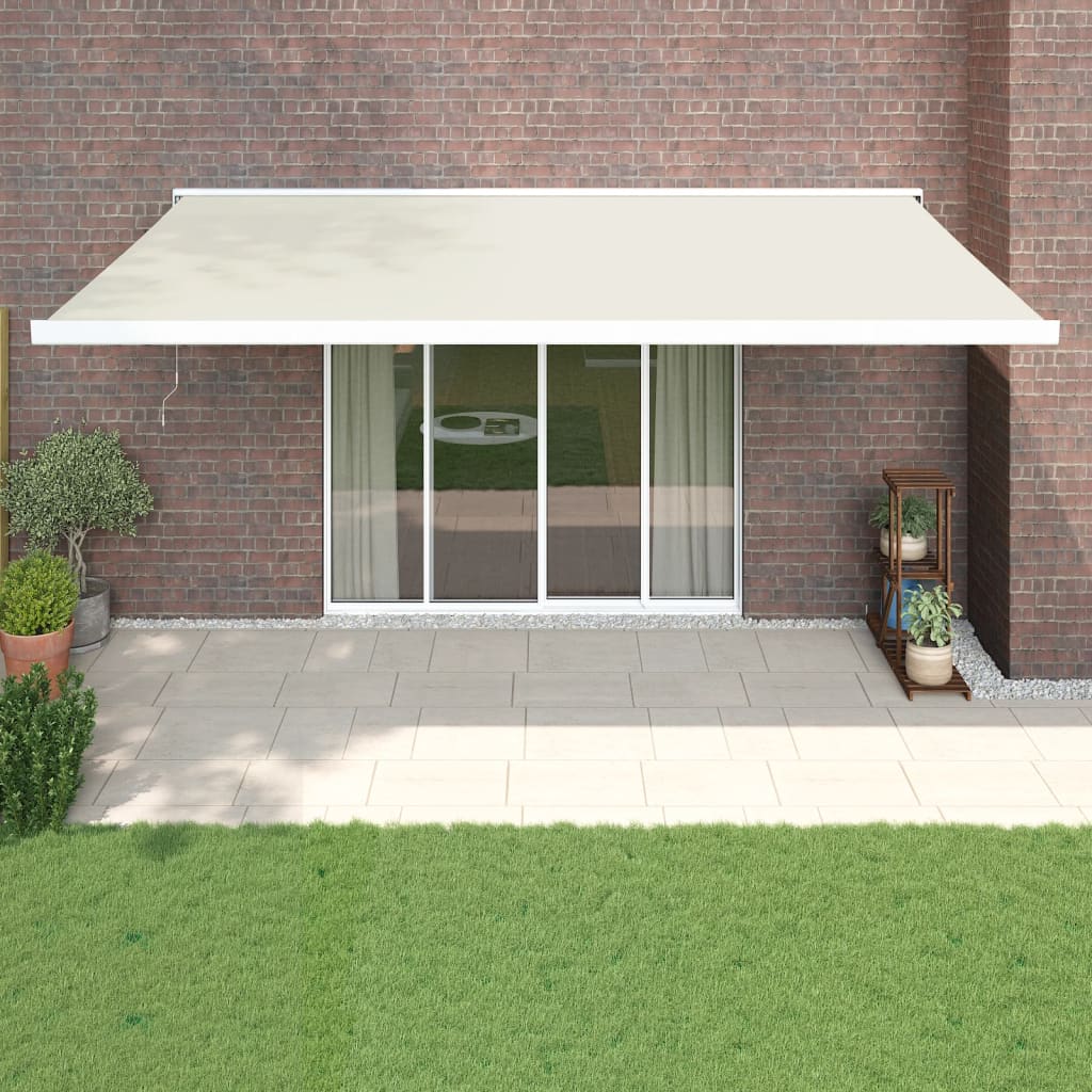 Luifel uittrekbaar 5x3 m stof en aluminium crèmekleurig is nu te koop bij PeponiXL, paradijselijk wonen!
