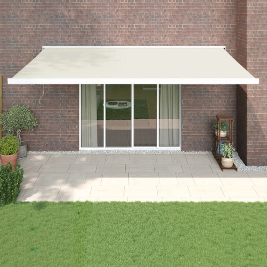Luifel uittrekbaar 5x3 m stof en aluminium crèmekleurig is nu te koop bij PeponiXL, paradijselijk wonen!